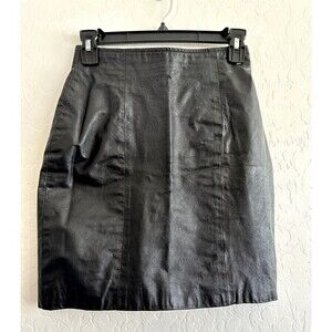 Byrnes & Baker Leather Mini Skirt Woman's Size 8 Rockabilly moto biker